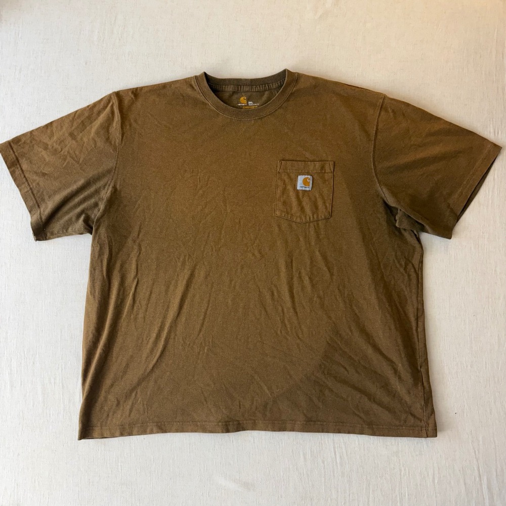 Carhartt K87 Pocket T-Shirt Mens 3XL Brown Heather Original Fit Workwear Tee